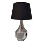 LAMPARA DE BURO COLOR CROMO CON PANTALLA NEGRA 51749 PHILCO