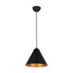 LUMINARIA COLGANTE CONICO NEGRO  DORADO 51779 PHILCO