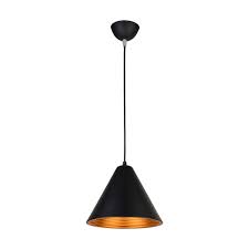 LUMINARIA COLGANTE CONICO NEGRO  DORADO 51779 PHILCO