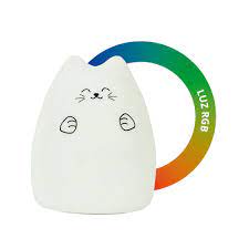 LAMPARA LED INFANTIL GATO BLANCO RGB 51468 PHILCO