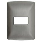 PLACA DE 1 MODULO DE RESINA CON CHASIS QZ4803M1AAC ACERO MX BTICINO