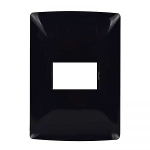 PLACA DE 1 MODULO DE RESINA CON CHASIS QZ4803M1NR NEGRO MX BTICINO