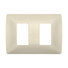 PLACA DE 2 MODULOS DE RESINA CON CHASIS QZ4803M2MA MARFIL MX BTICINO