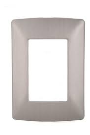 PLACA DE 3 MODULOS DE RESINA CON CHASIS QZ4803M3AAC ACERO MX BTICINO