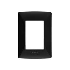 PLACA DE 3 MODULOS DE RESINA CON CHASIS QZ4803M3NR NEGRO MX BTICINO