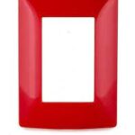 PLACA DE 3 MODULOS DE RESINA CON CHASIS QZ4803M3RO ROJO MX BTICINO