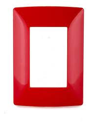 PLACA DE 3 MODULOS DE RESINA CON CHASIS QZ4803M3RO ROJO MX BTICINO